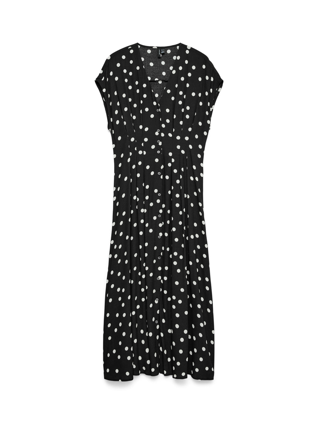 Robe chemise plissée Elisa - Noir- Pois Blanc Neige