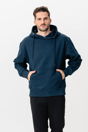 Sweat à capuche lourd - Marine