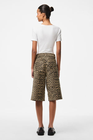 Saume large denim Shorts - Leo au poivre blanc