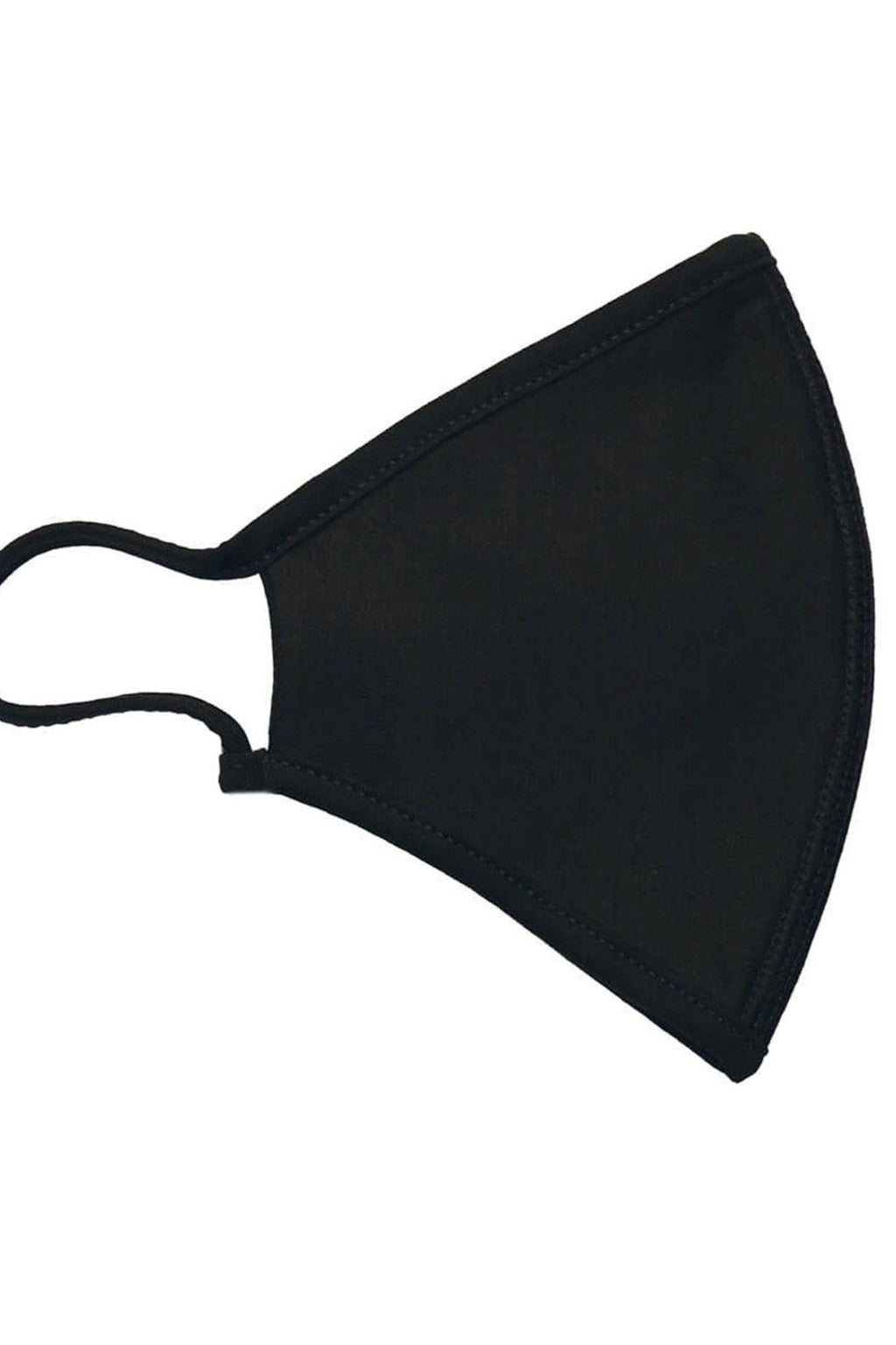 10 pcs. Masque en tissu avec 3 couches - noir (coton biologique)