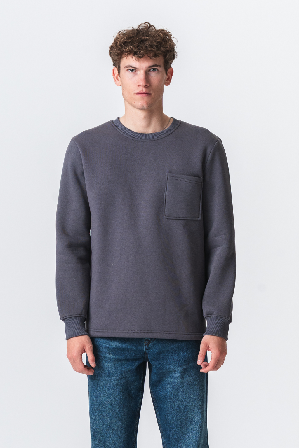 Sweat-shirt de poche Regular Fit - Gris foncé