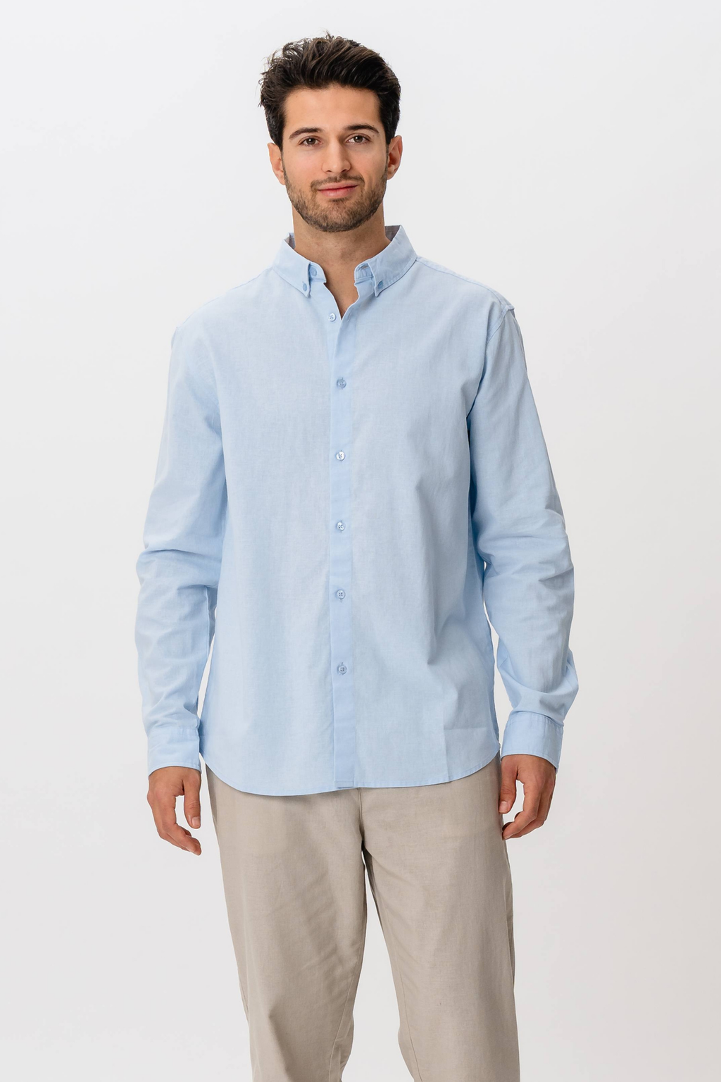 Chemise en lin - bleu clair