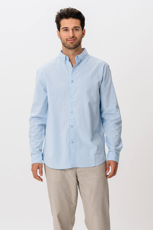 Chemise en lin - bleu clair