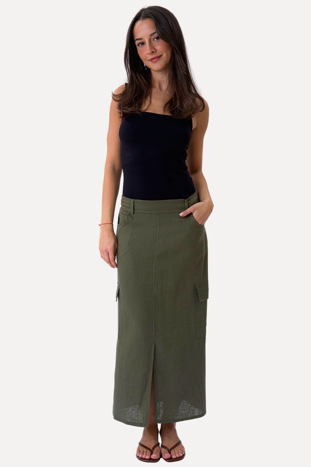 Jupe en lin - vert