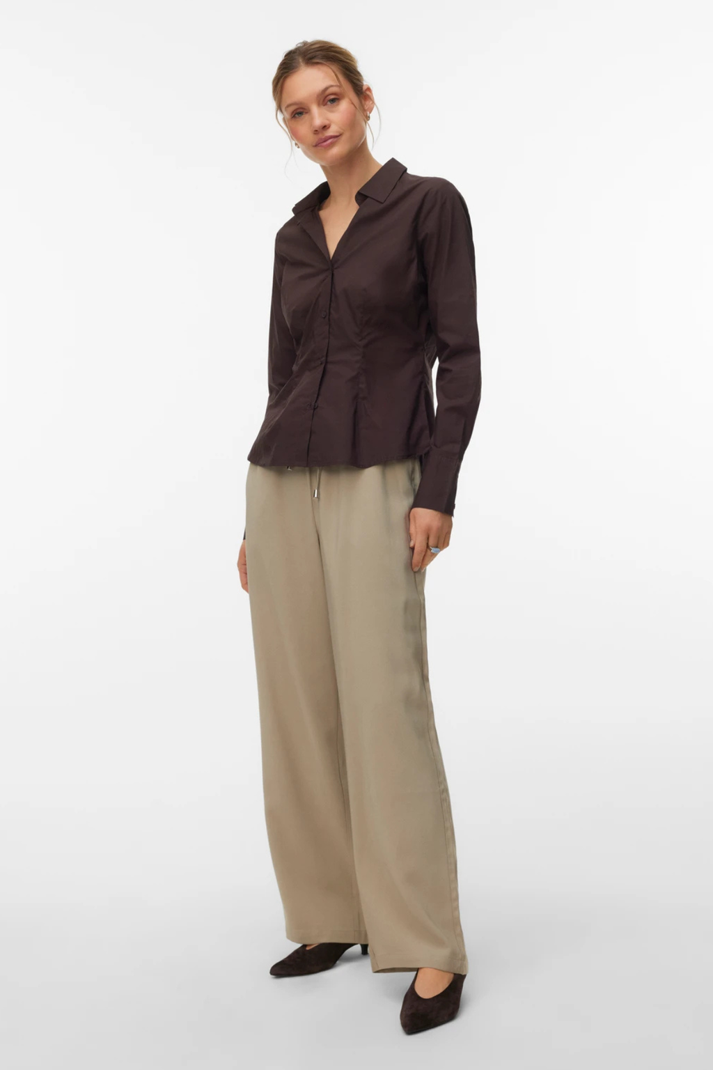 Ums V-Neck Shirt - Chocolate Plum