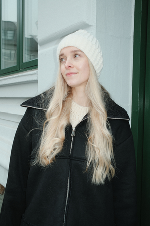 Bonnet côtelé - Beige clair