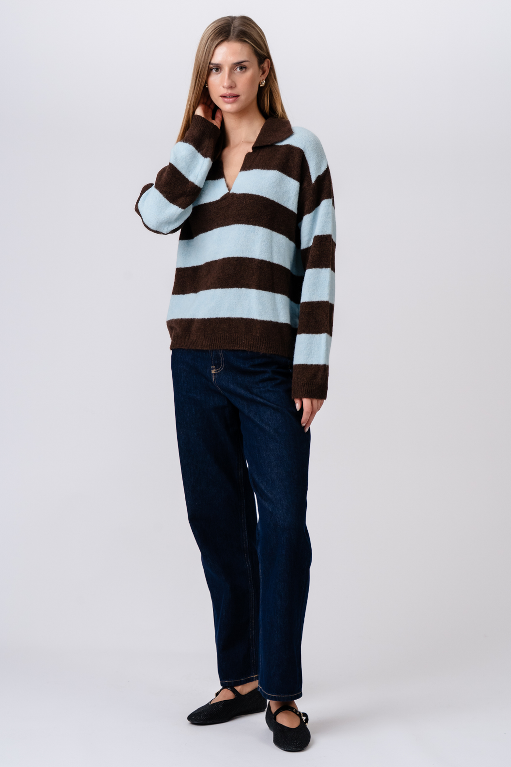 Nora Knit - Marron/Bleu Clair