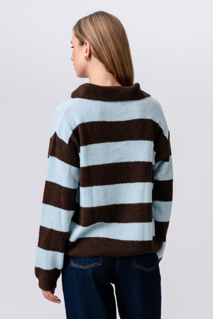 Nora Knit - Marron/Bleu Clair