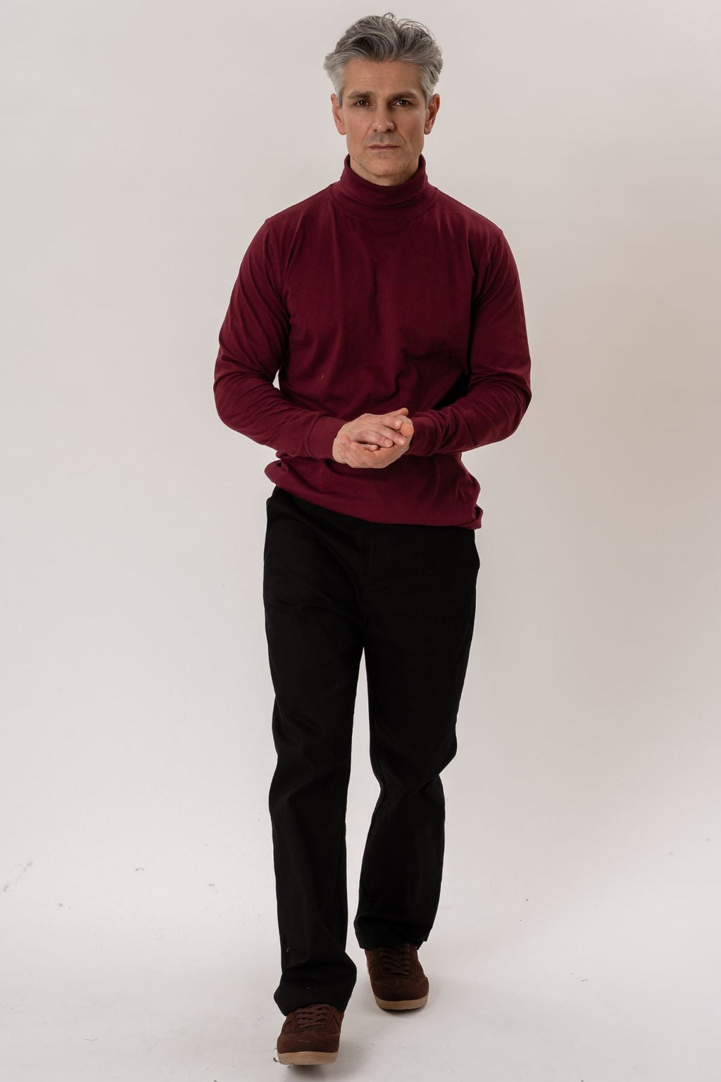 Roll collar sweater - Burgundy Red