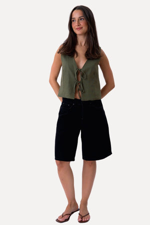 Gilet en lin - vert