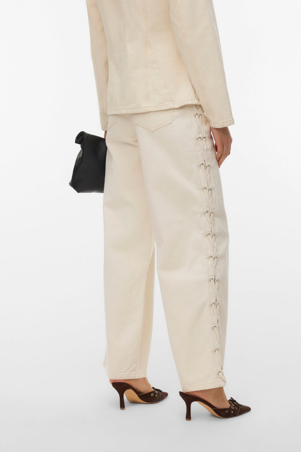 Rae Wide String Jeans - Ecru