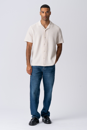 Chemise tricotée - beige