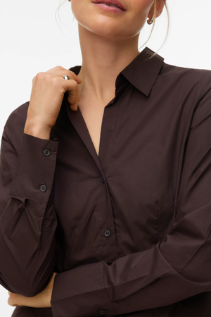 Ums V-Neck Shirt - Chocolate Plum