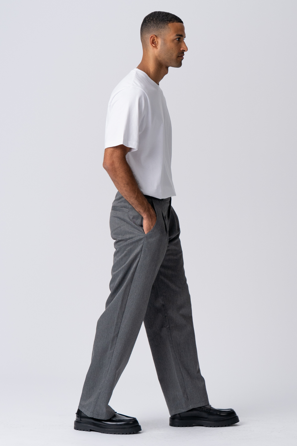 Costume large plissé Pants - Gris clair