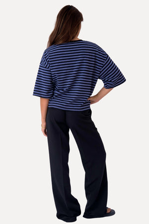 T-shirt Zoé - Noir/Bleu Denim
