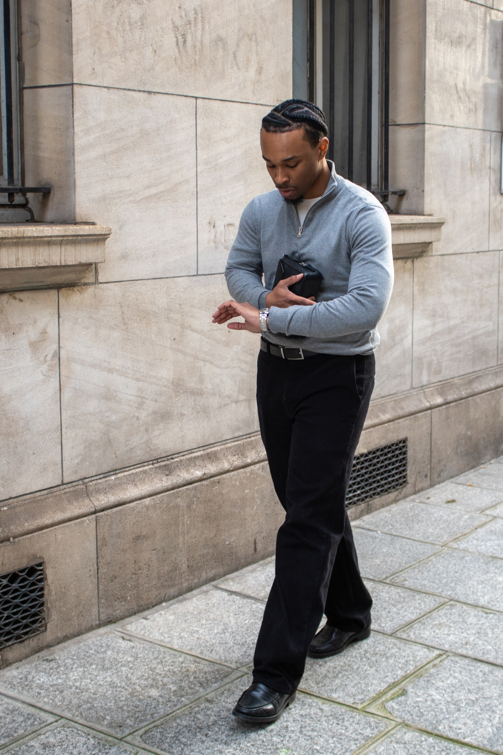 Pullover Half Zip - Grey Melange