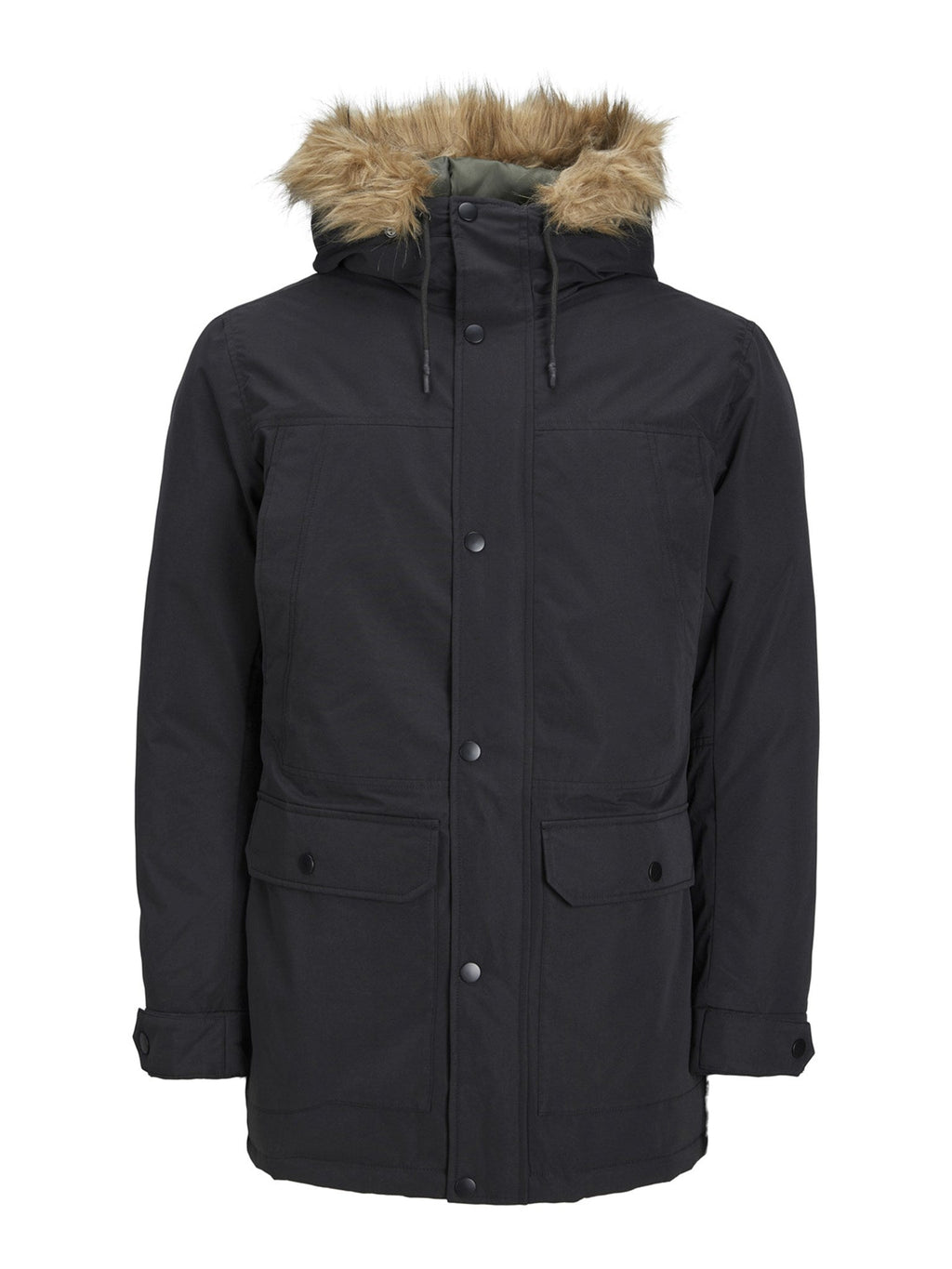 Veste de parka longue classique - noir