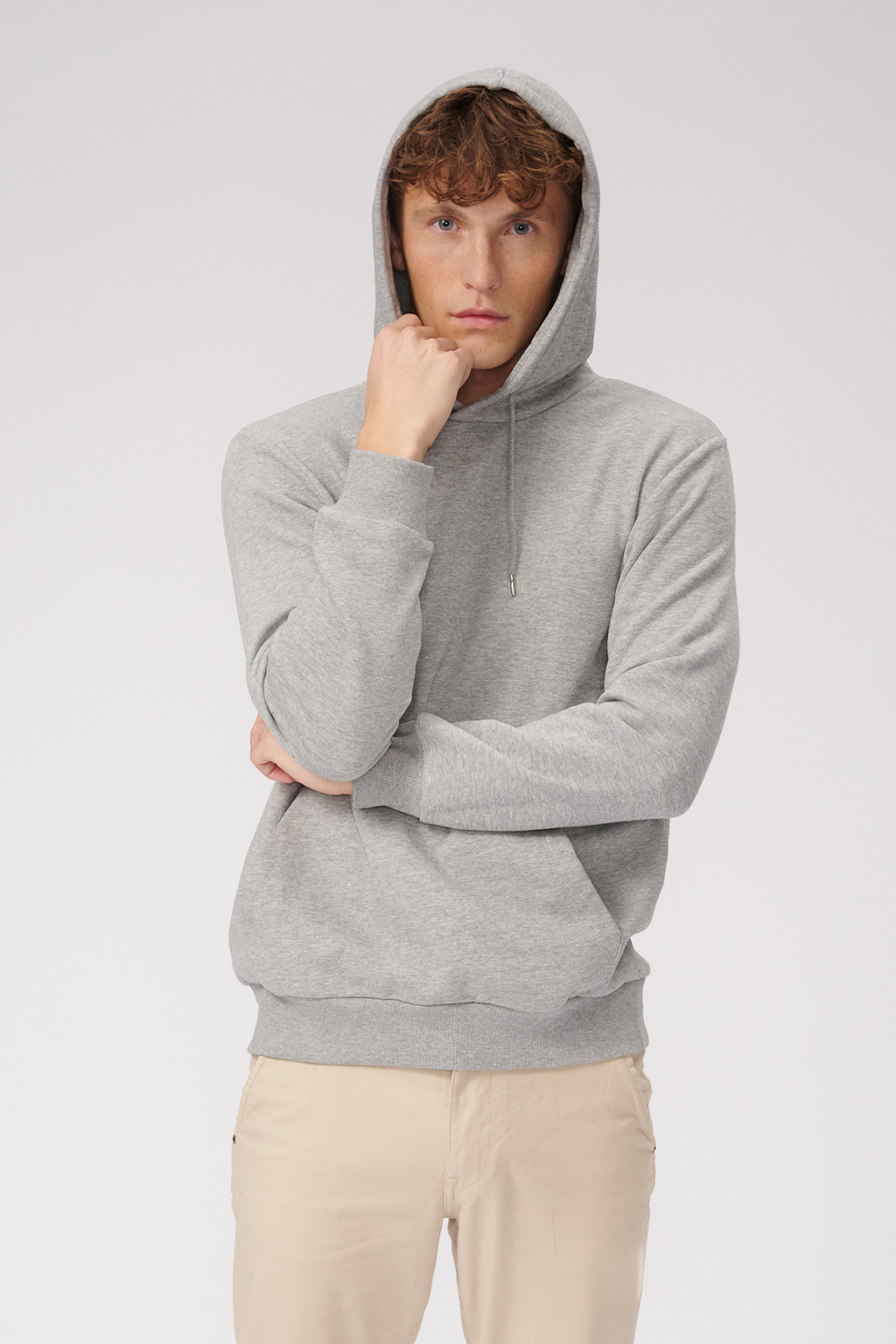 Sweat à capuche de base - Mélange gris clair