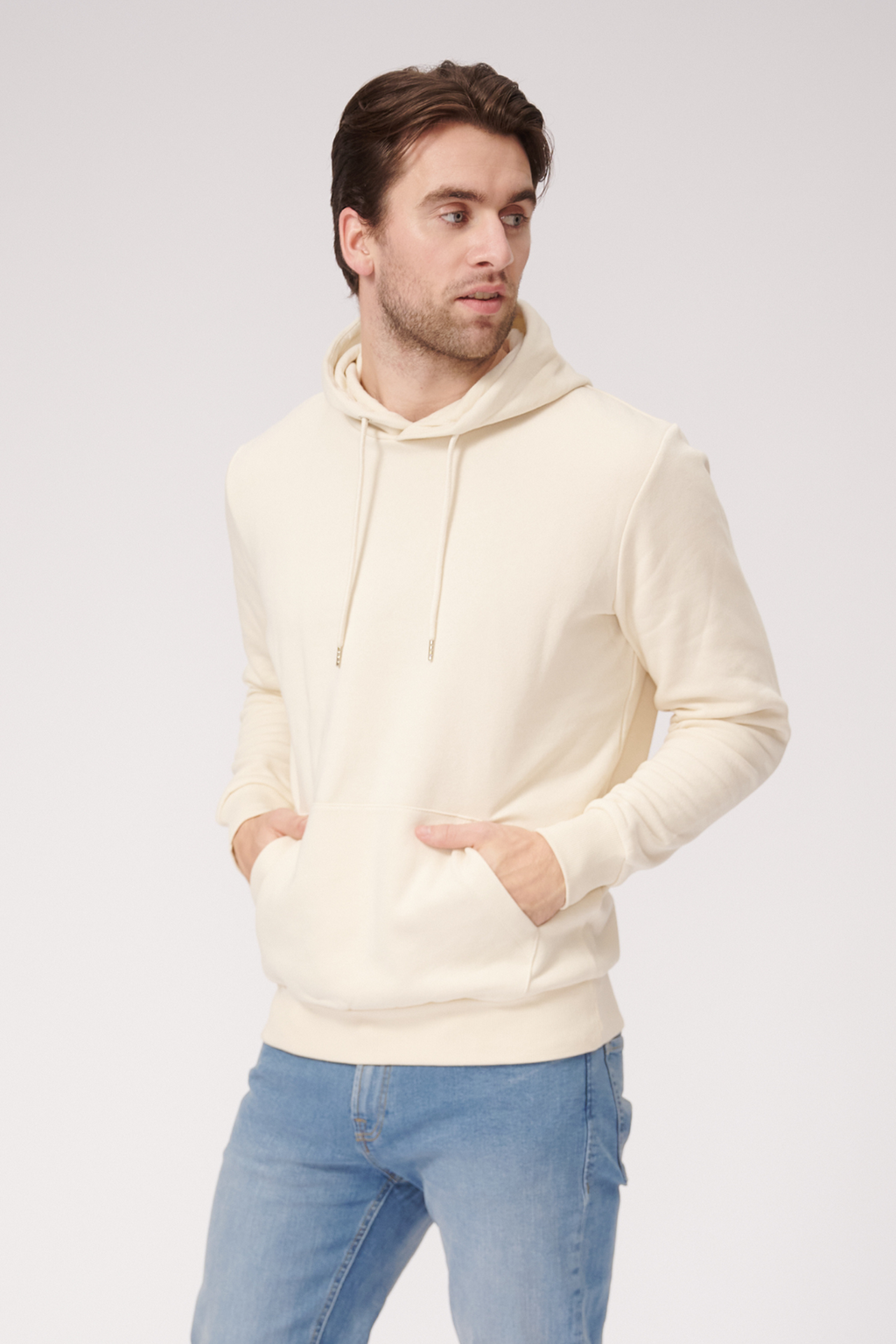 Basic Hoodie Sweat - Light Beige