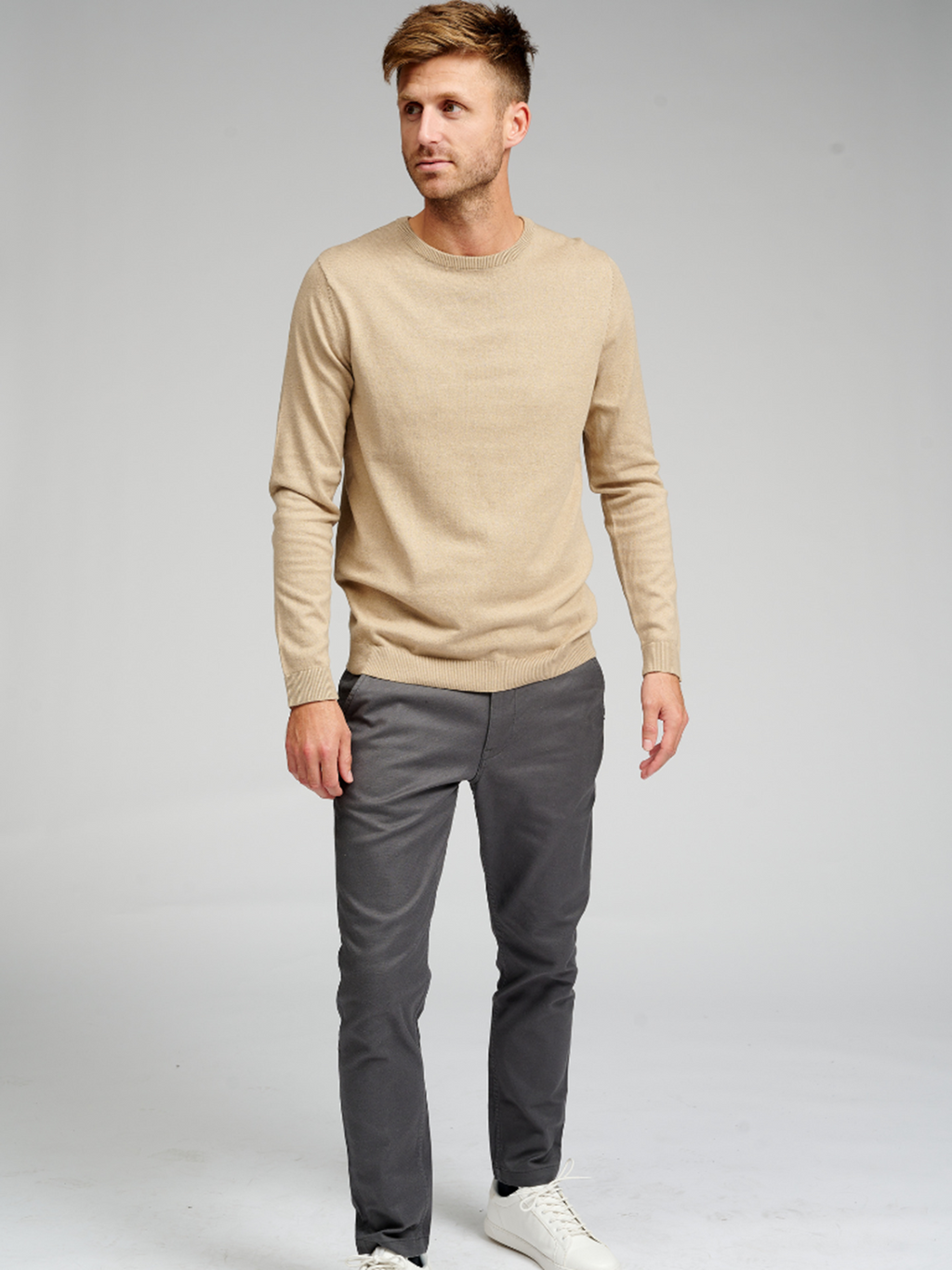 Crewneck de base en tricot - Beige