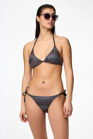 Ada Bikini Knitted Brazil - Eggnog Jacquard Pattern
