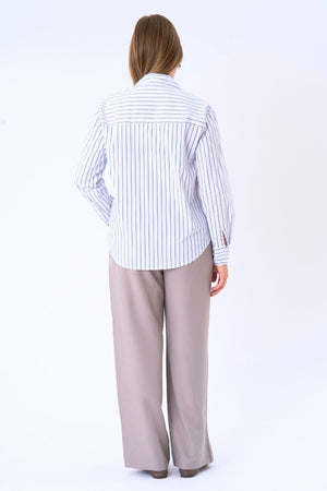 Thalia Striped Shirt - White