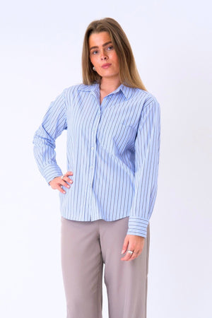 Chemise Rayée Thalia - Bleu Clair