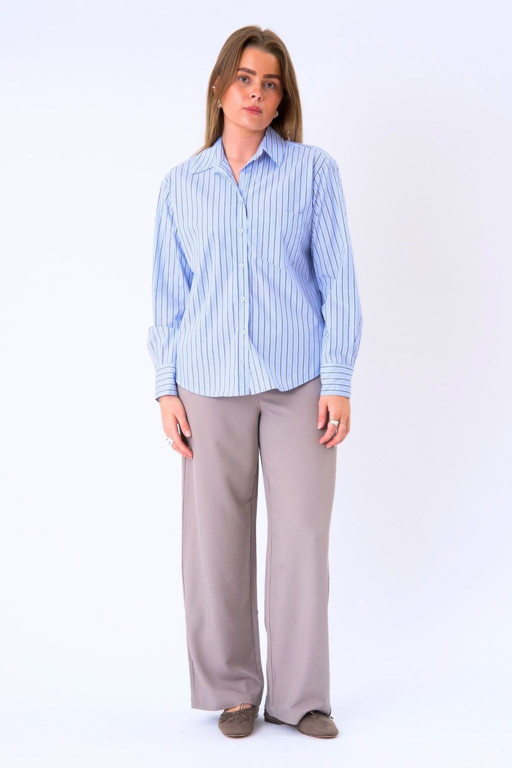 Chemise Rayée Thalia - Bleu Clair
