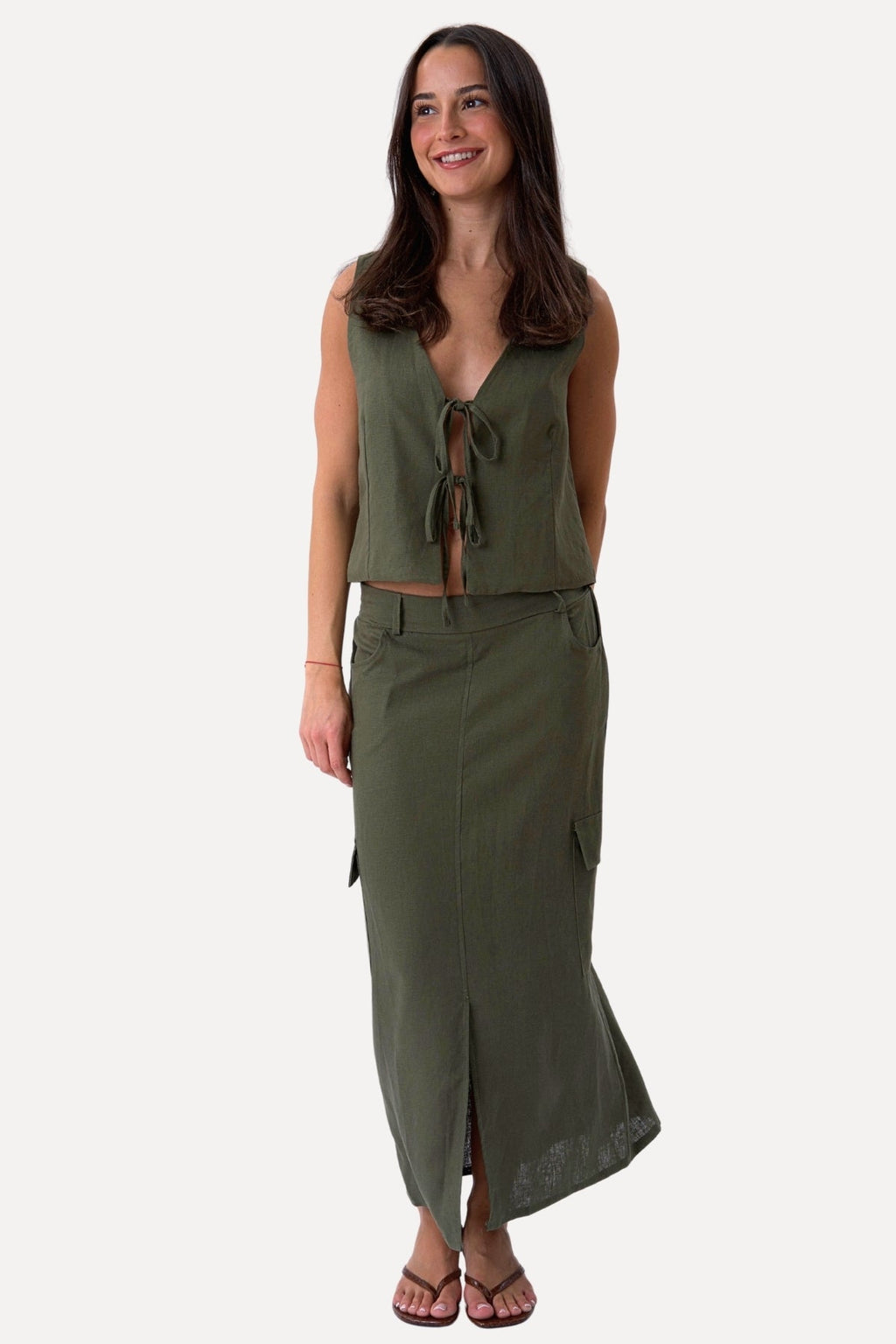 Jupe en lin - vert