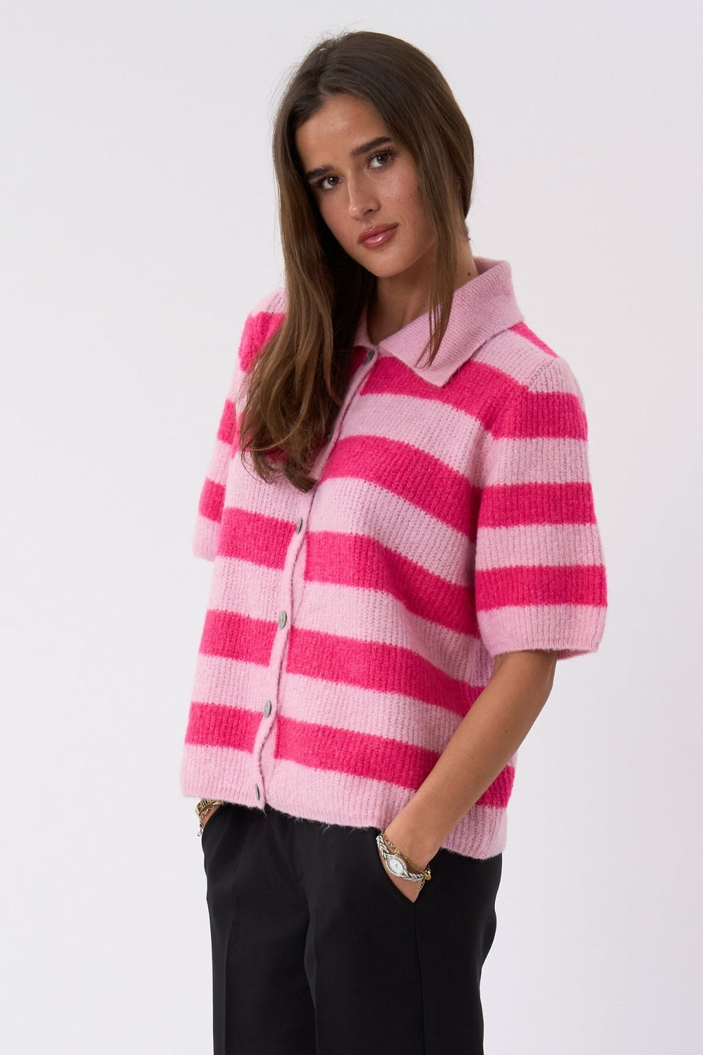 Alba Polo Knit - Rose/Fuxia