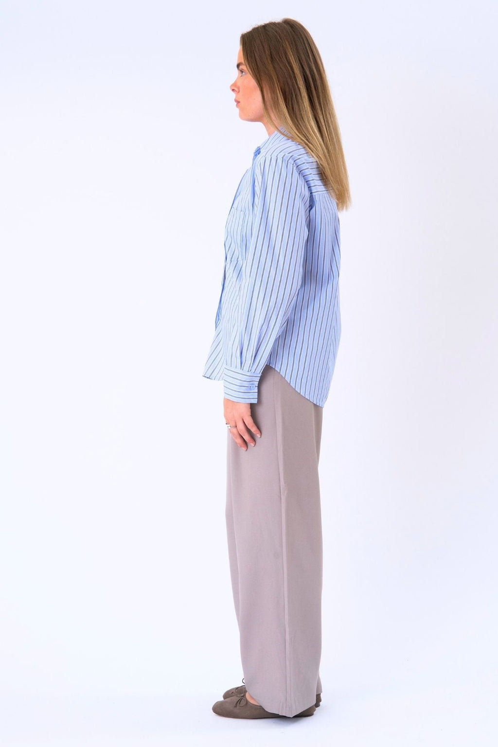 Chemise Rayée Thalia - Bleu Clair