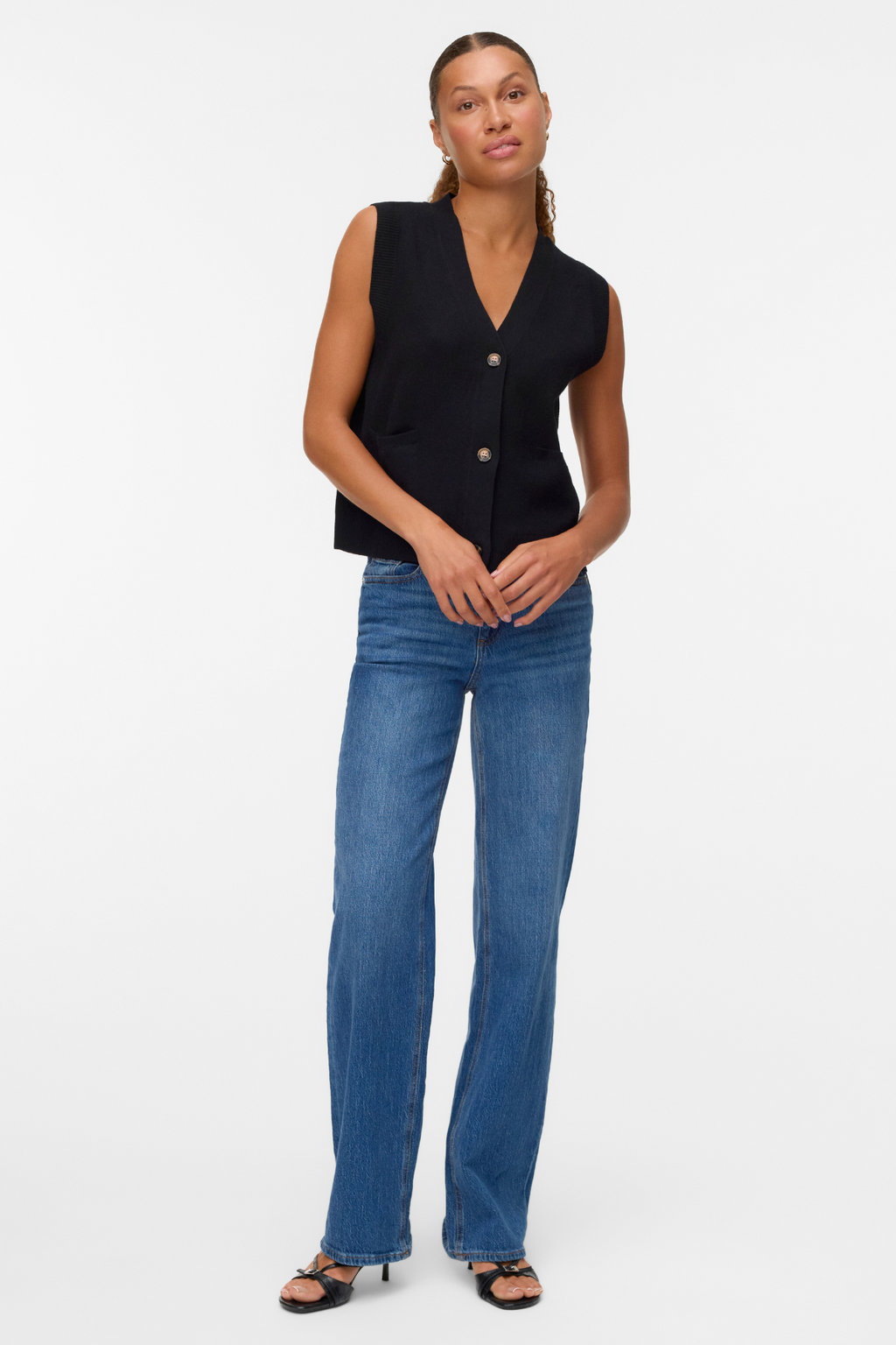 Gire de bouton Saba en V - noir