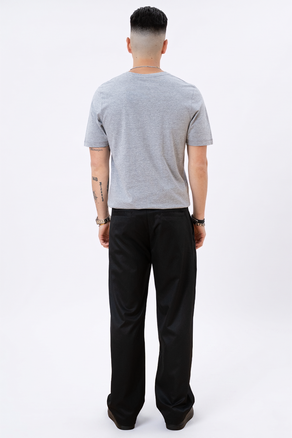 Basic T-shirt col V - Oxford Gris