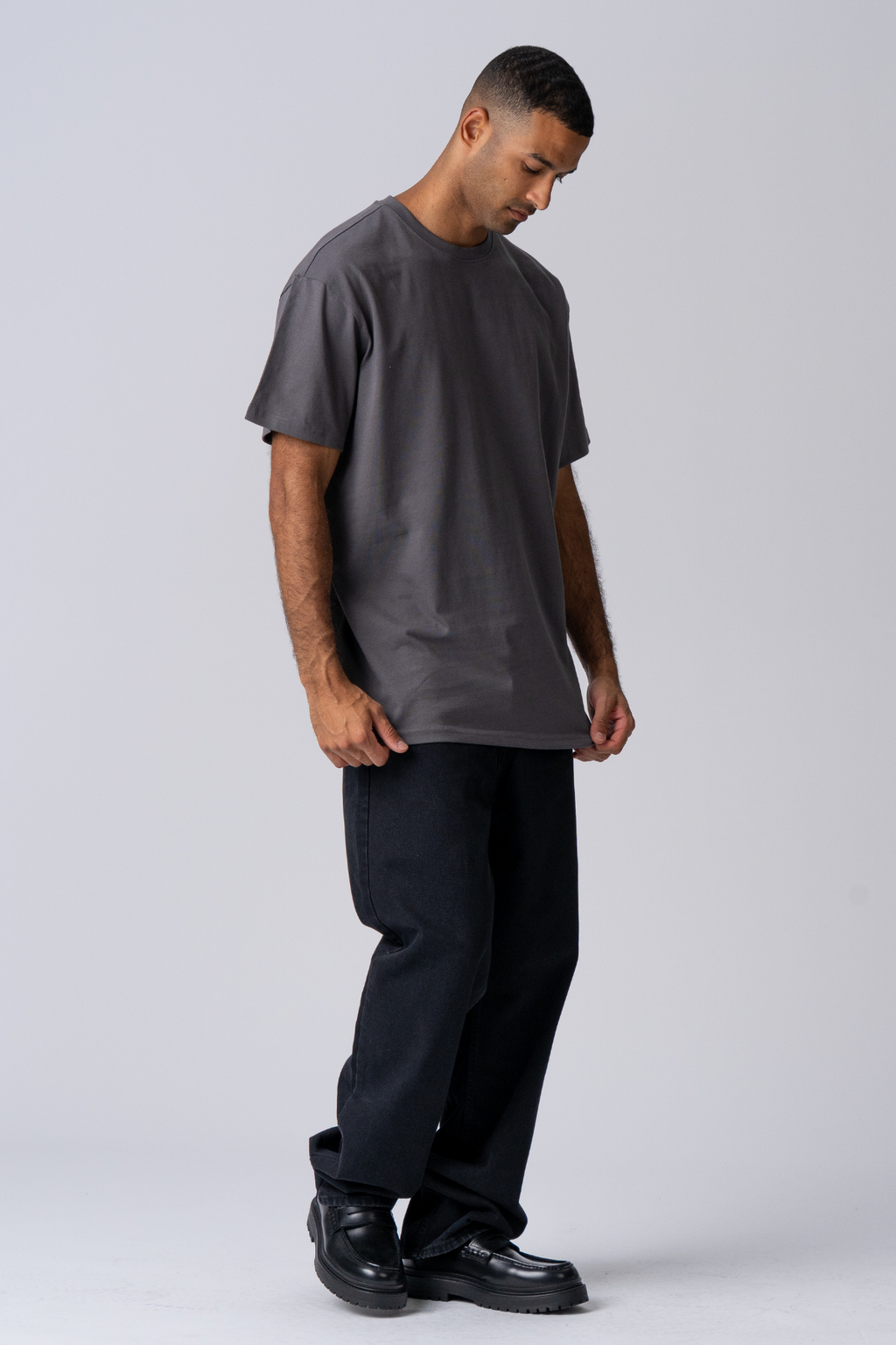 Lourd Oversized T-shirt - gris foncé
