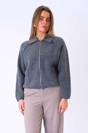 Selma Knit Zipper - Grey