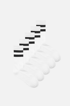 Chaussettes de tennis patrimoniales 5 pcs. - blanc / noir - femmes