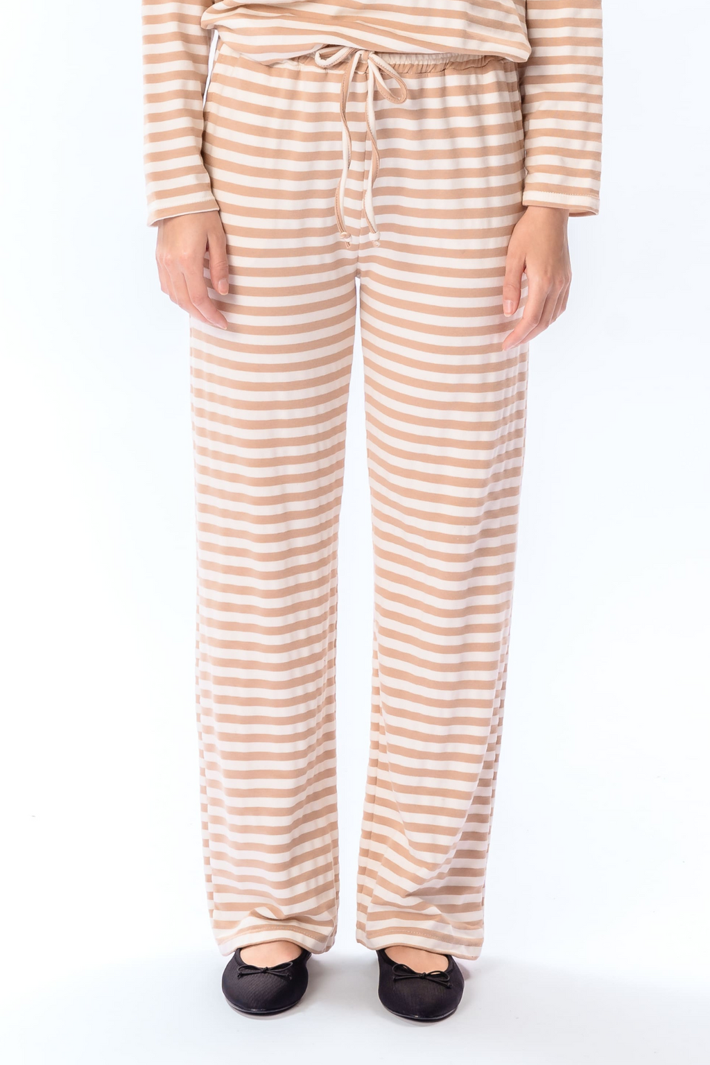 Stripped Pants - Beige