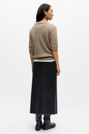 Anine tricot polo - morel melange