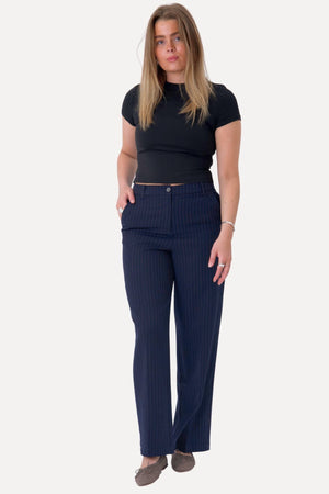 Classic Suit Pants - Navy Pinstripe