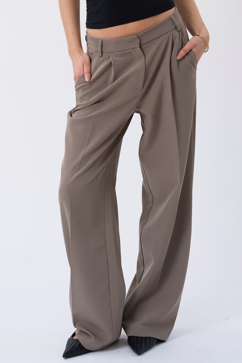 Mila Wide Pants - Taupe