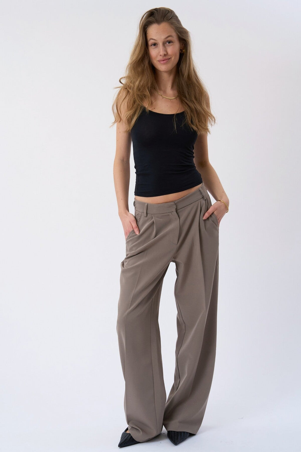 Mila Wide Pants - Taupe