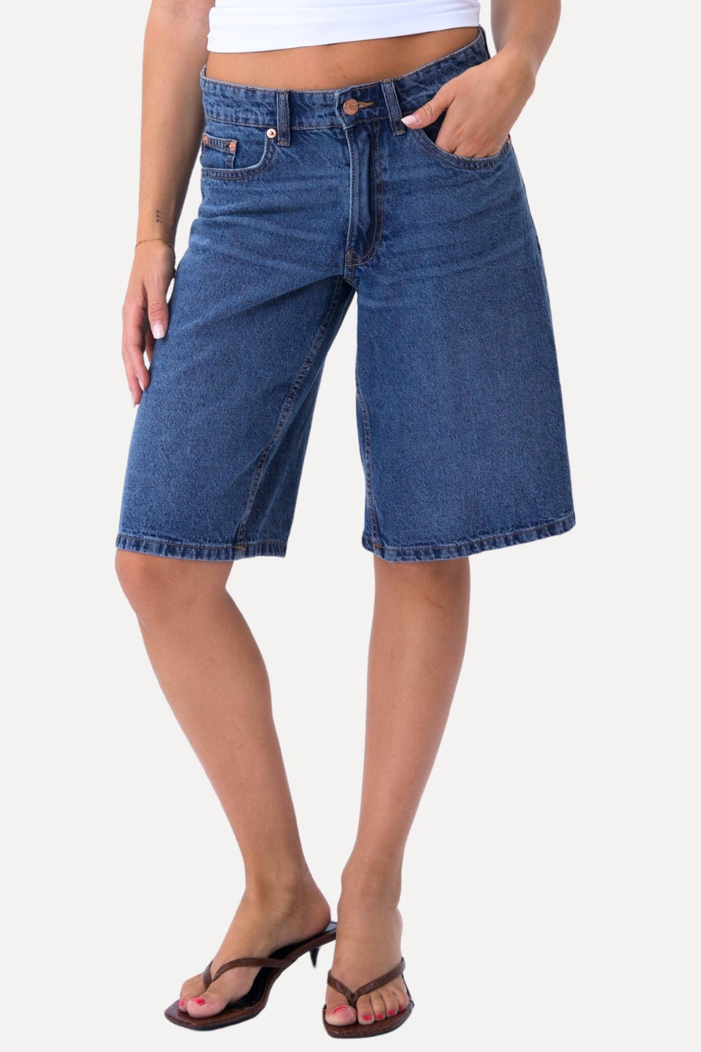 Jean Shorts - Bleu moyen