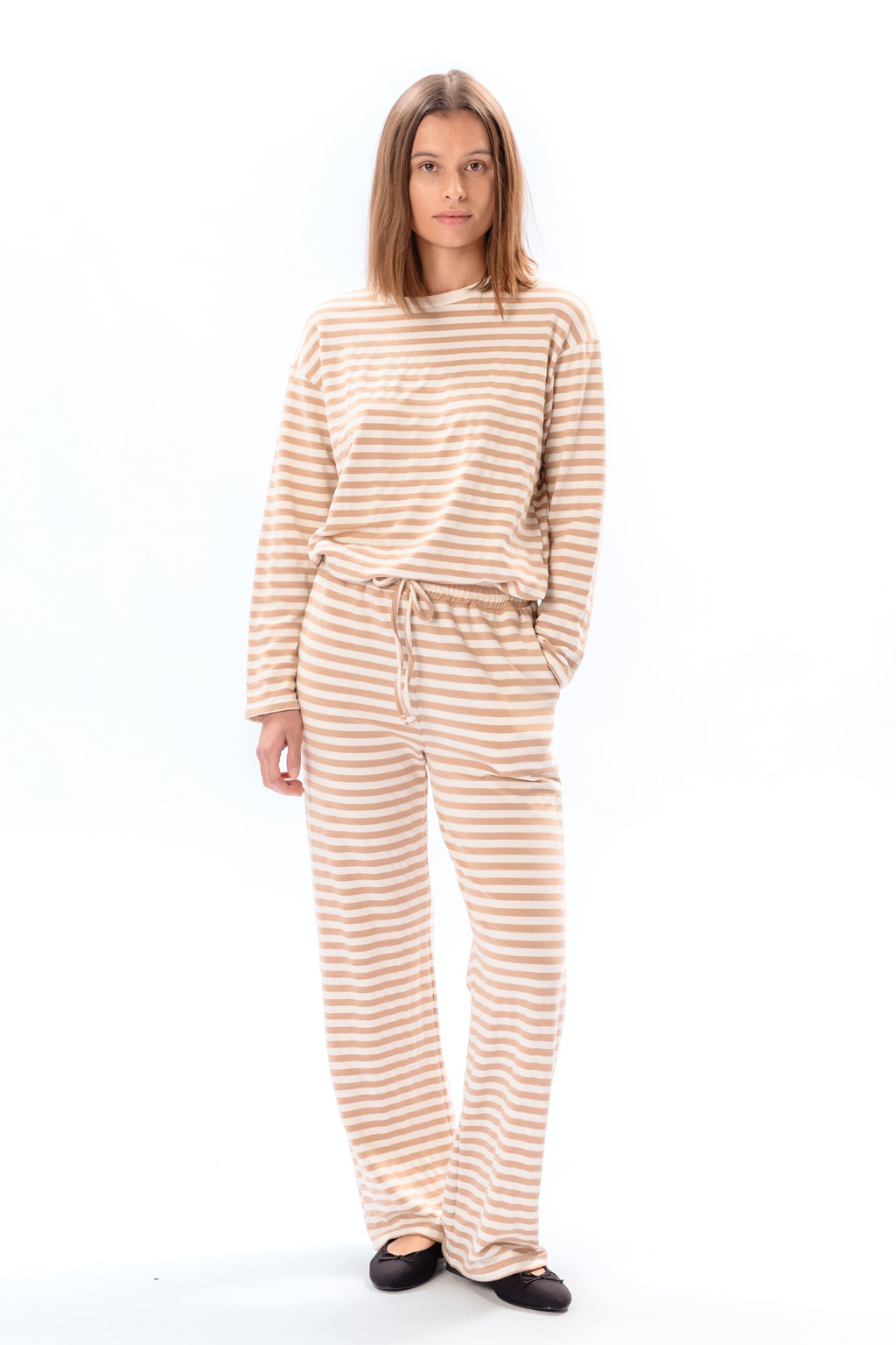 Stripped Pants - Beige