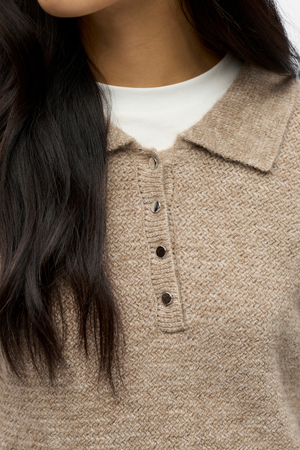 Anine tricot polo - morel melange