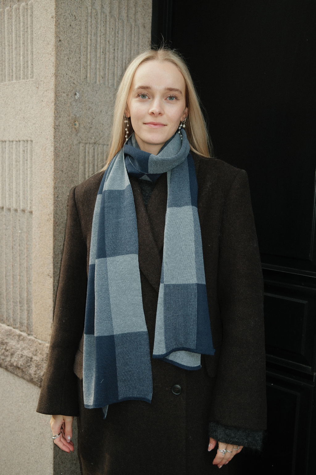 Echarpe - Carreaux Marine