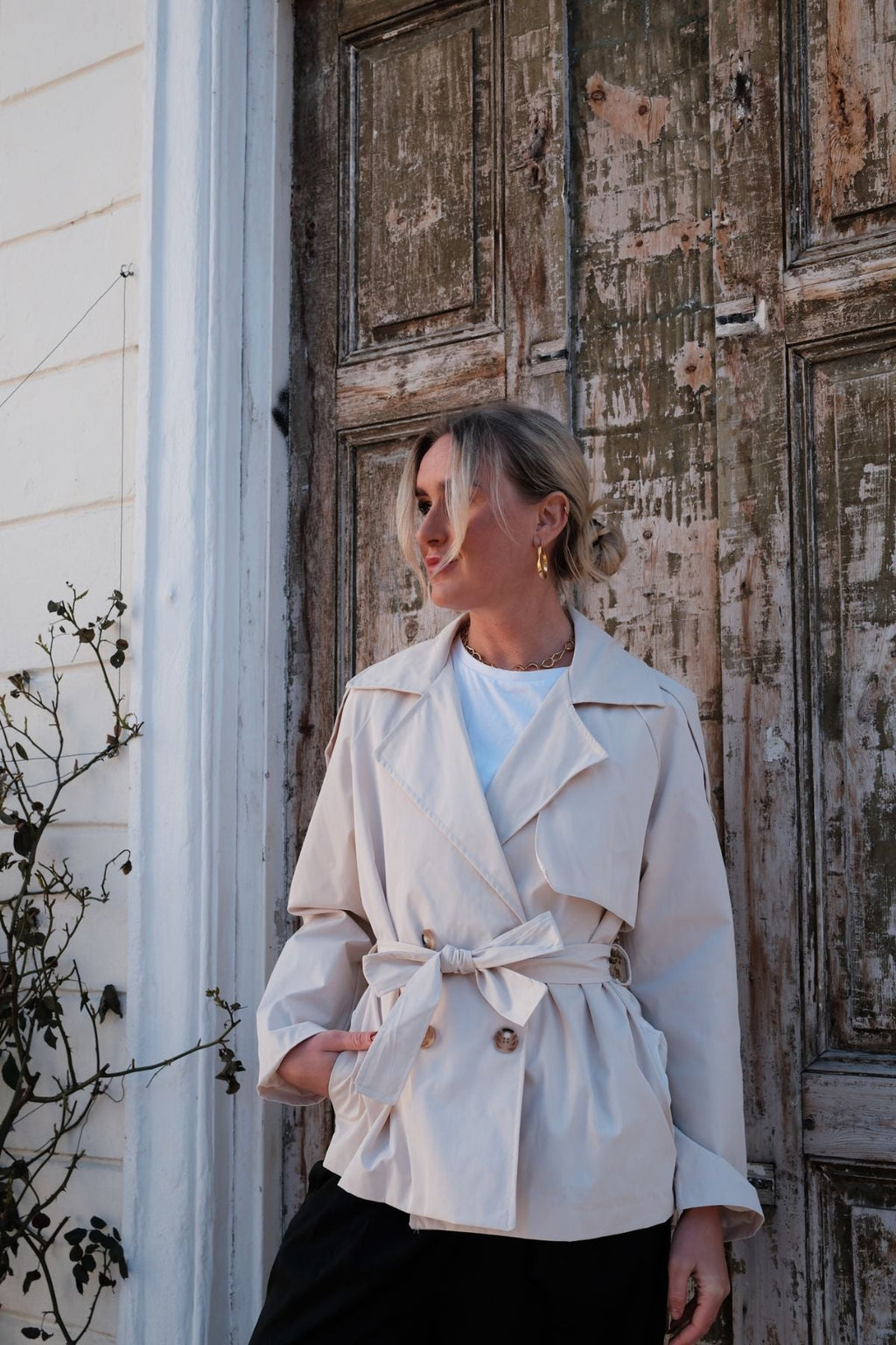 Sia Short Trenchcoat - Off White