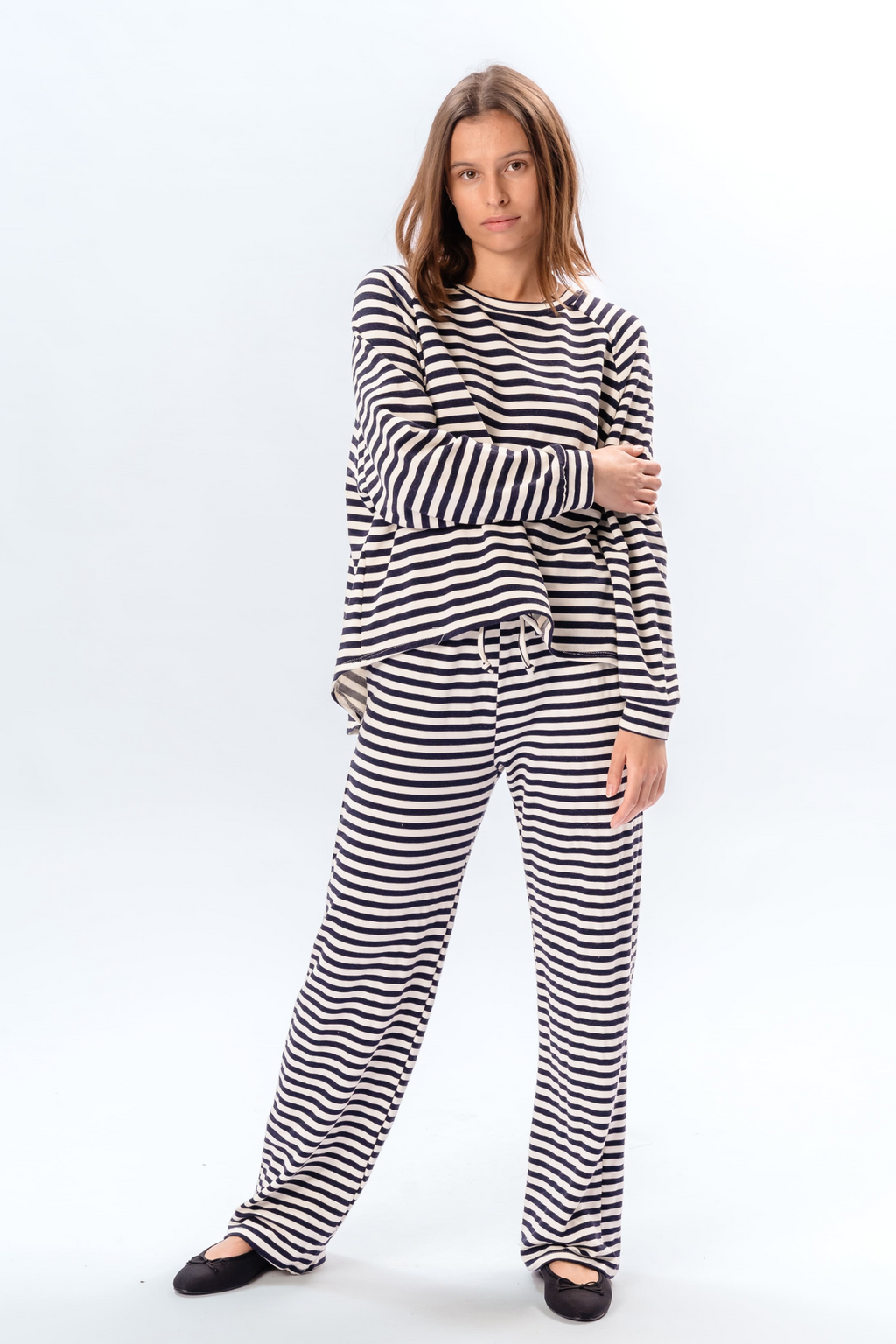 Stripped Long Sleeve Regular Fit - Blue