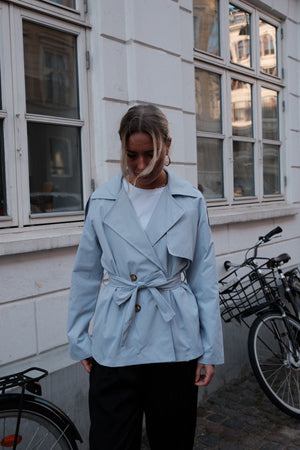 Sia Short Trenchcoat - Sky Blue