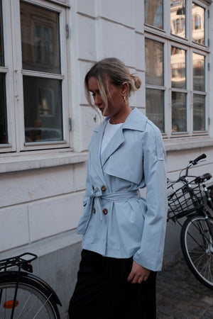 Sia Short Trenchcoat - Sky Blue