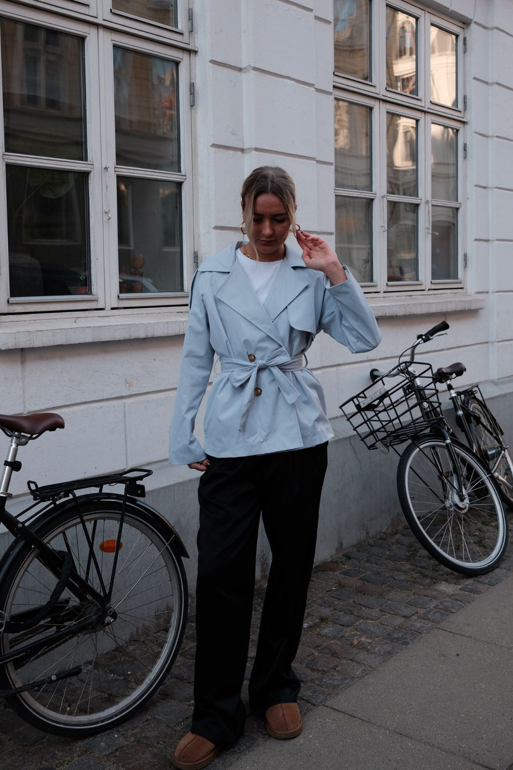 Sia Short Trenchcoat - Sky Blue